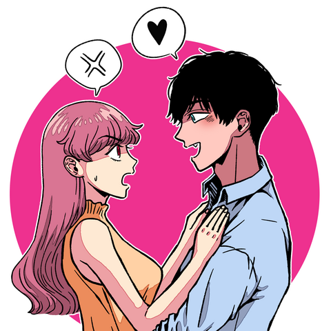 Young couple at odds.