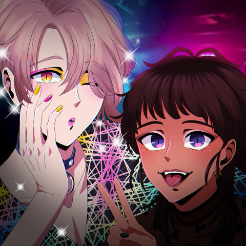 Young man and woman posing at a dance club.